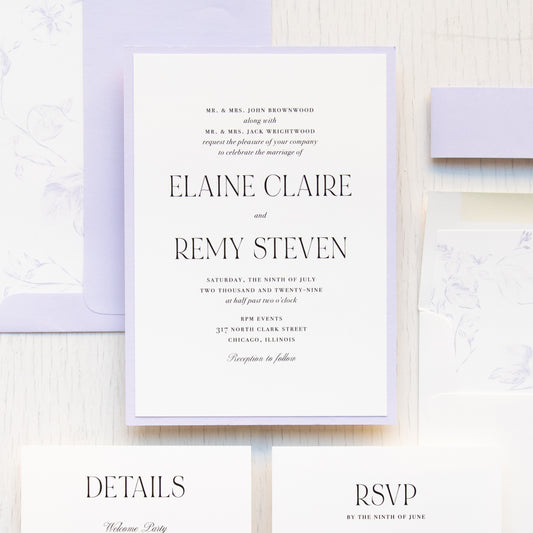 Fields Of Lilac Wedding Invitations