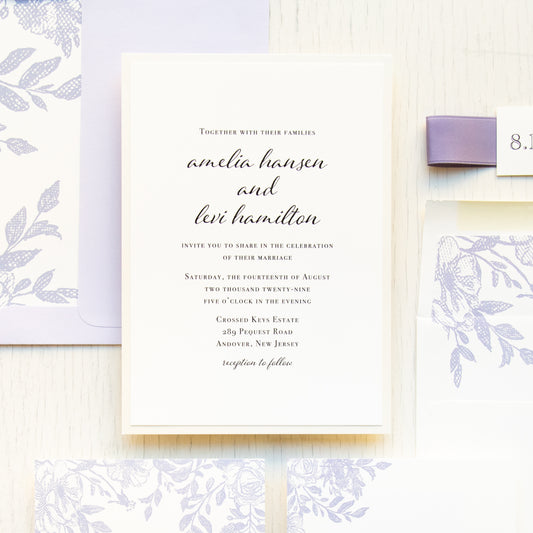 Thistle Bouquet Wedding Invitations
