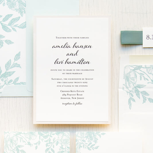 Matcha Bouquet Wedding Invitations