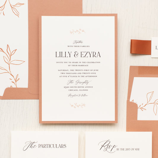 Terracotta Boho Wedding Invitations