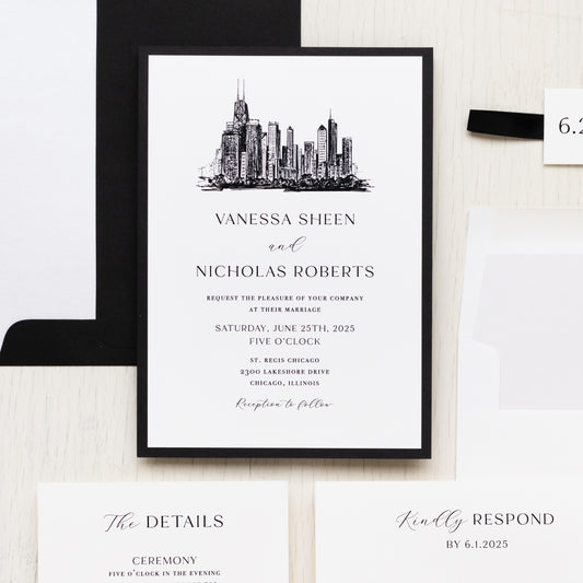 Chicago Skyline Wedding Invitations