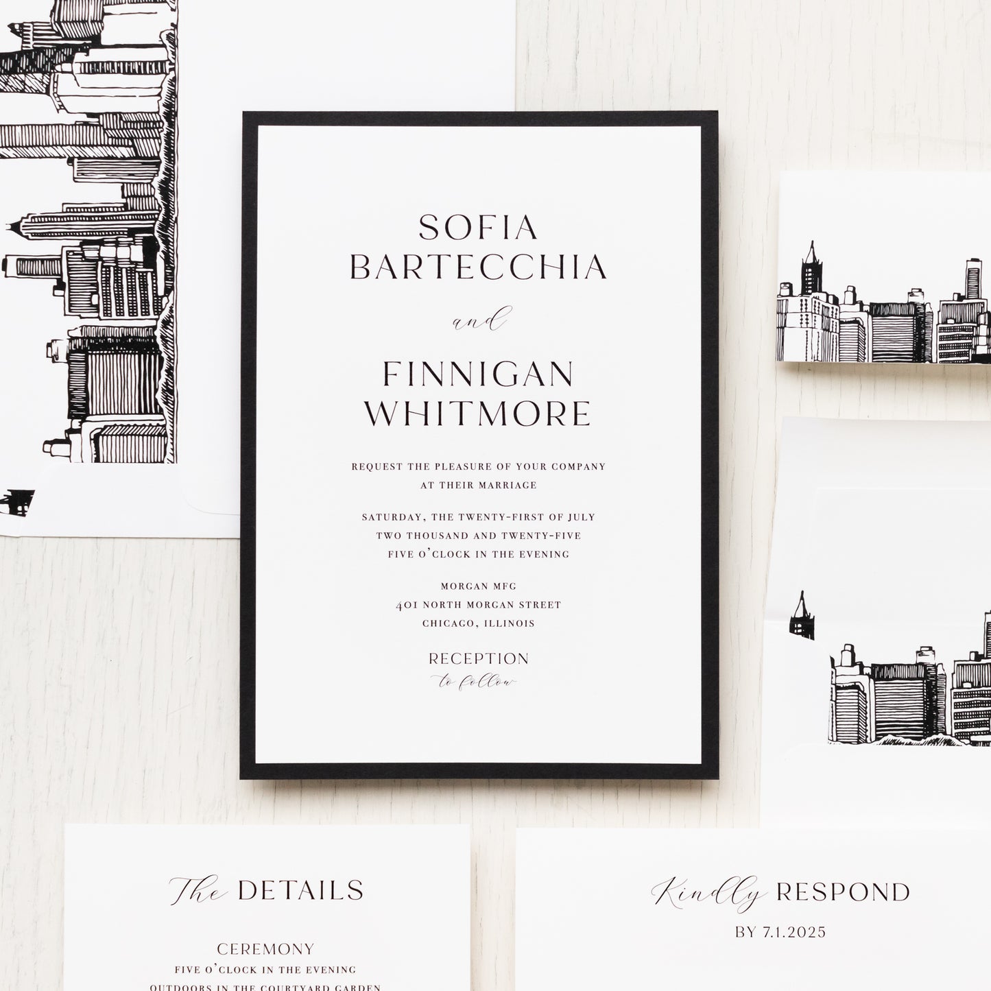 Chicago Modern Wedding Invitations