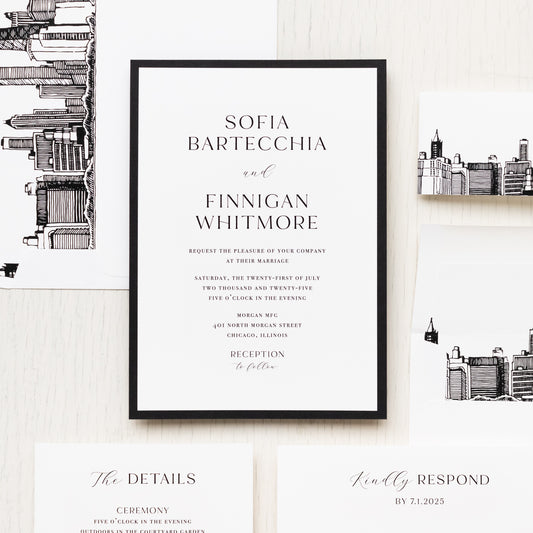Chicago Modern Wedding Invitations