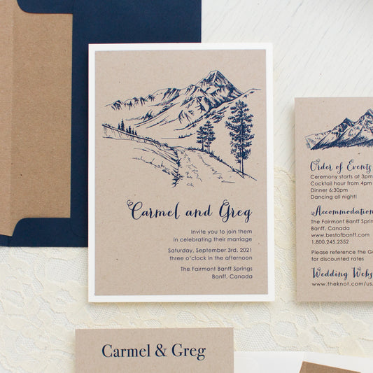 Rustic Mountain Wedding Invitations