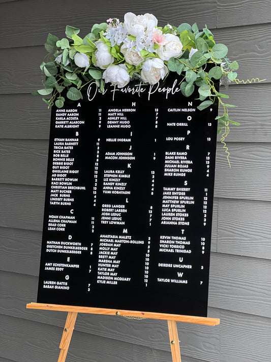 Acrylic Wedding Seating Chart...