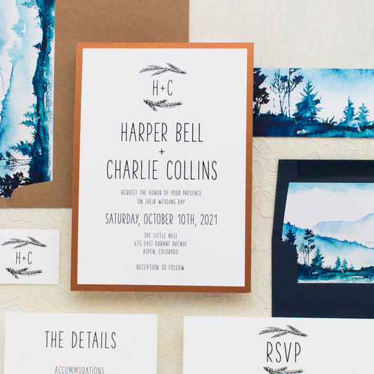 Blue Mountain Wedding Invitations