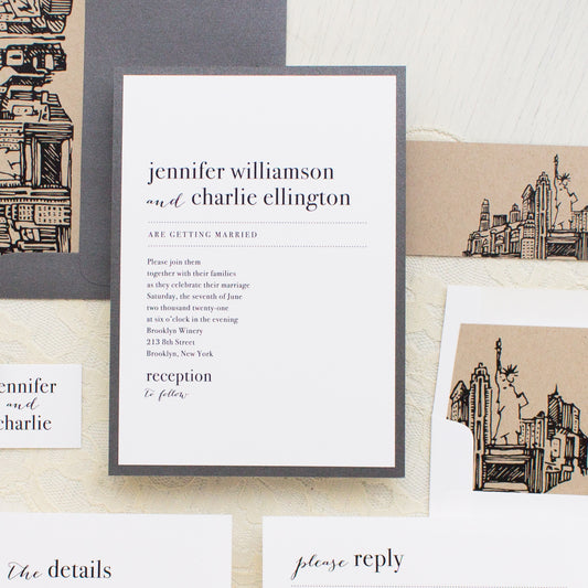 Nyc City Skyline Wedding Invitations