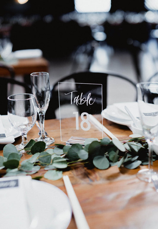 Clear Acrylic Table Numbers