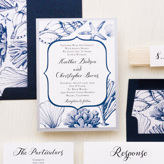 Beach Blues Wedding Invitations