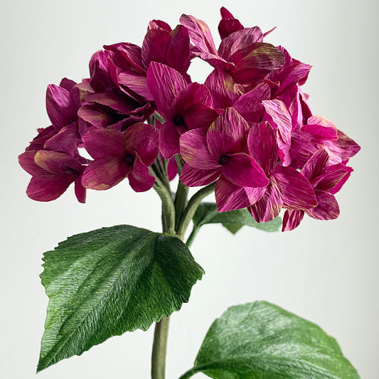 Plum Hydrangea Paper Flowers