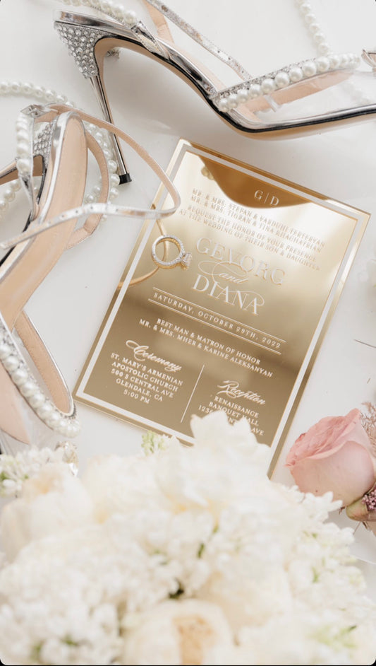 Frame'd Collection | Acrylic Mirror Wedding Invitation