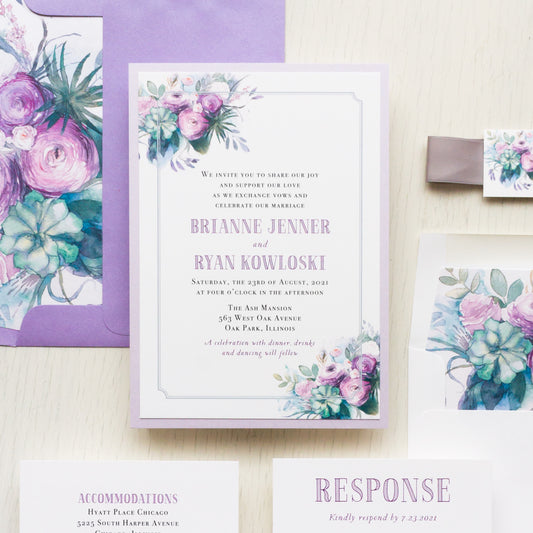 Watercolor Rose #2 Wedding Invitations