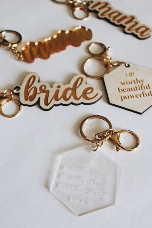 Manifesting acrylic keychain