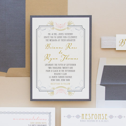 Art Deco Love Wedding Invitations