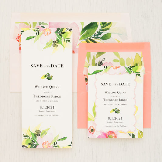Blush & Coral Floral Save The Dates
