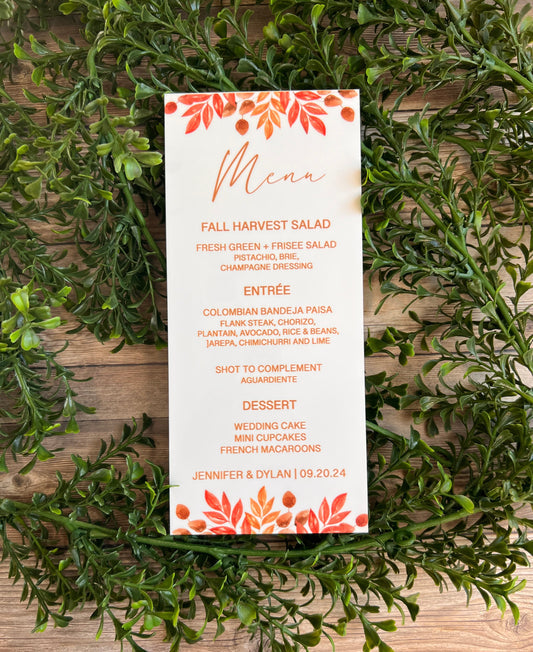 Autumn Fall Acrylic Menu Sign...