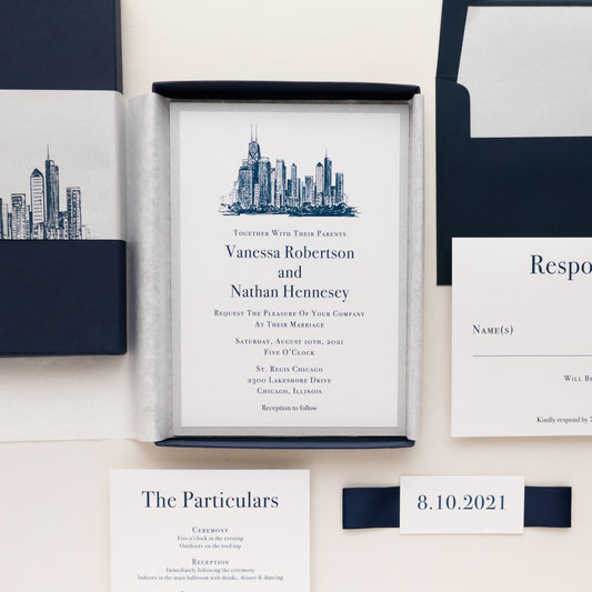 Chicago Chic Boxed Wedding Invitations