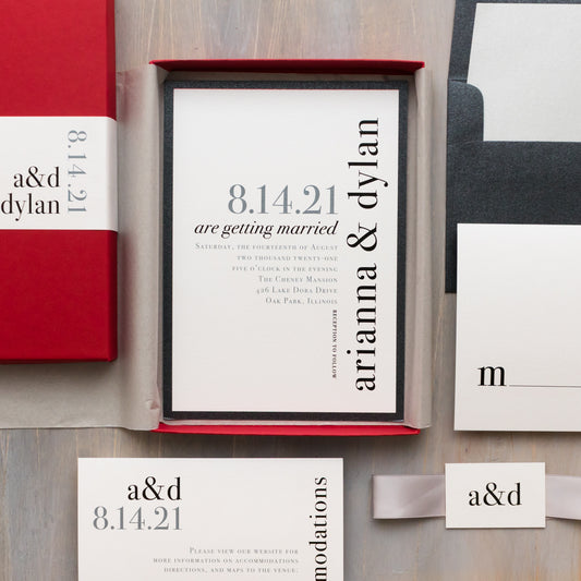 Boxed Urban Elegance Wedding Invitations