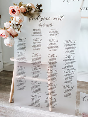 Acrylic Seating Chart-Find Your Seat