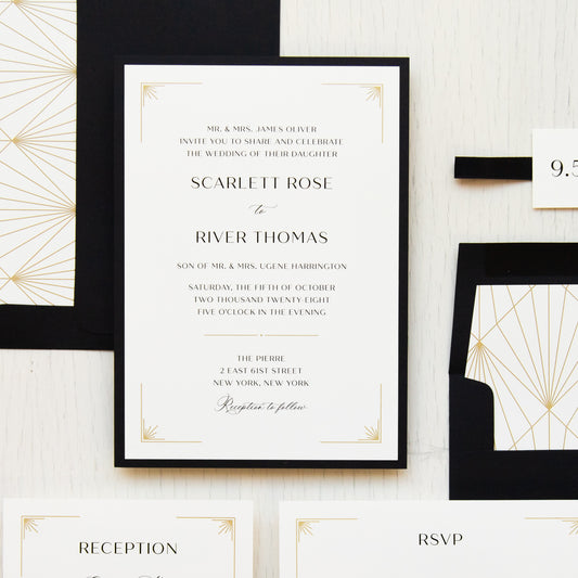 Modern Deco Wedding Invitations