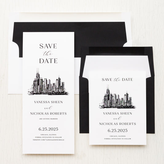 Chicago Skyline Save The Dates