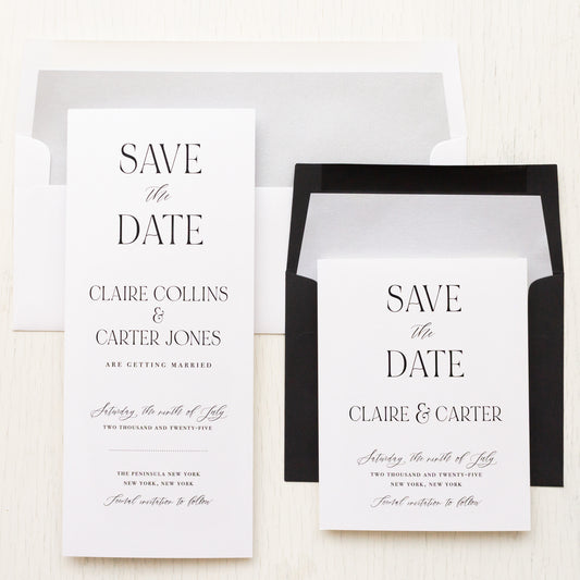 Luxe Black & White Save The Dates