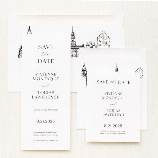 Philadelphia Skyline Save The Dates
