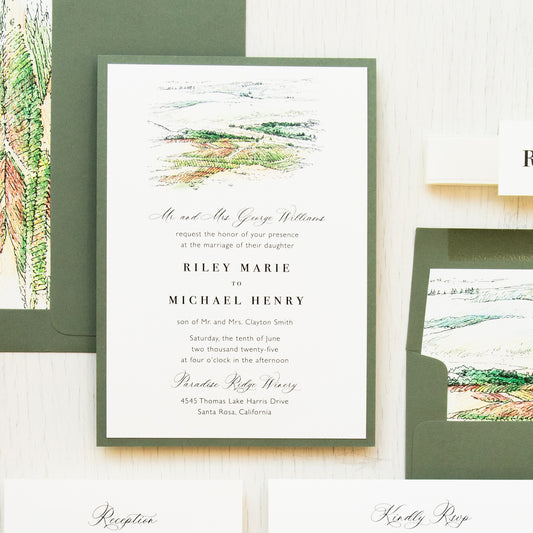 Winery Landscape #2 Wedding Invitations