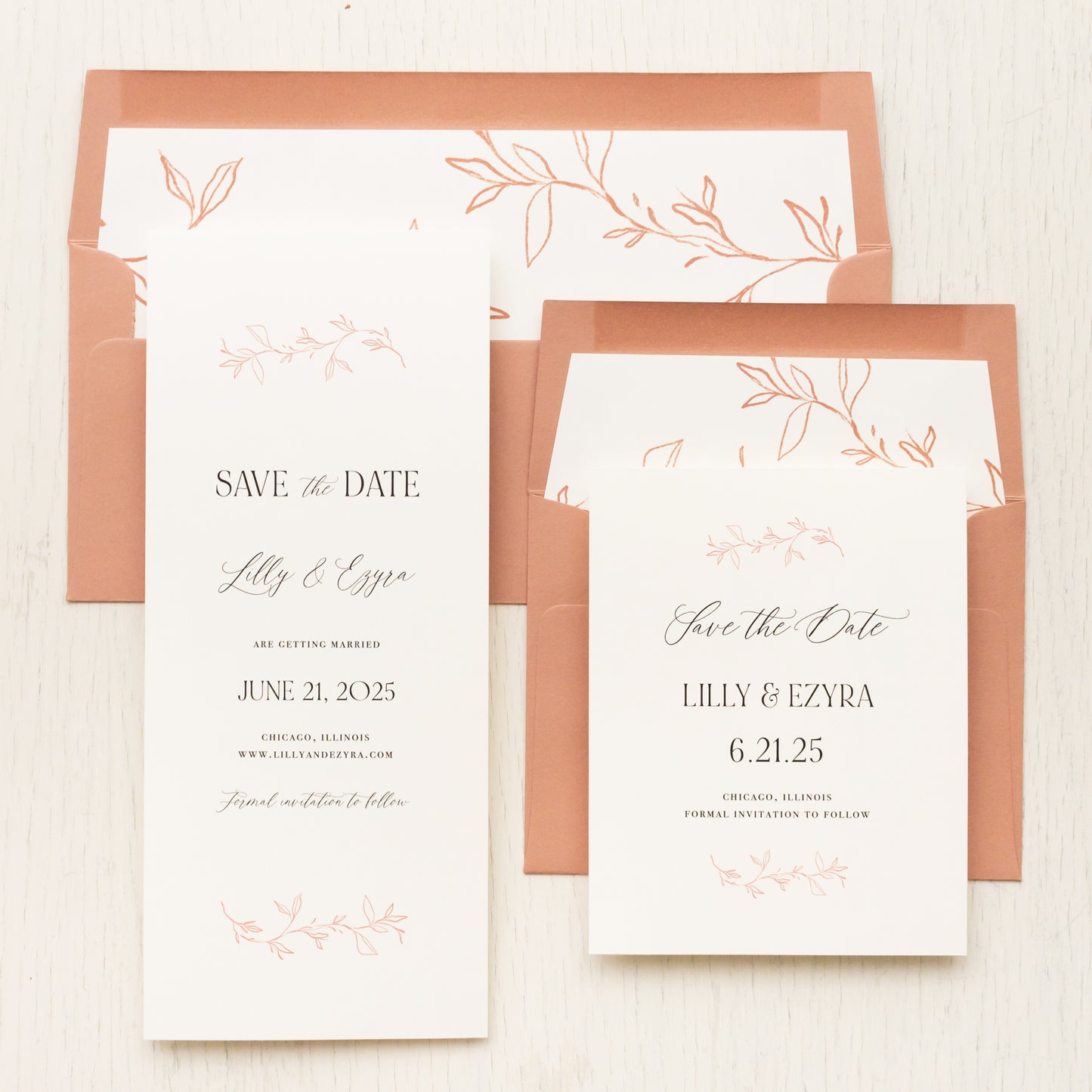 Terracotta Boho Save The Dates