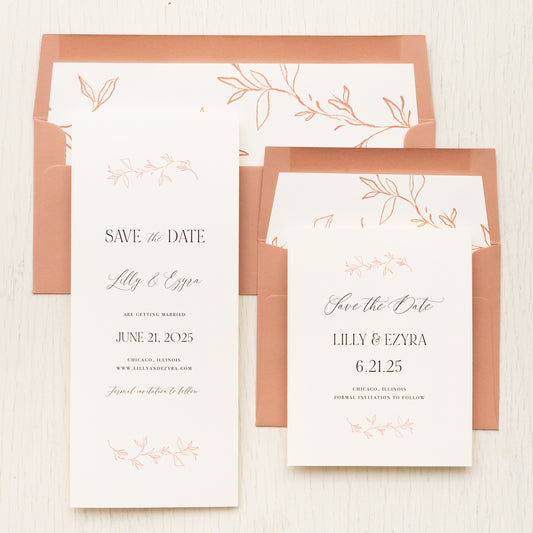 Terracotta Boho Save The Dates