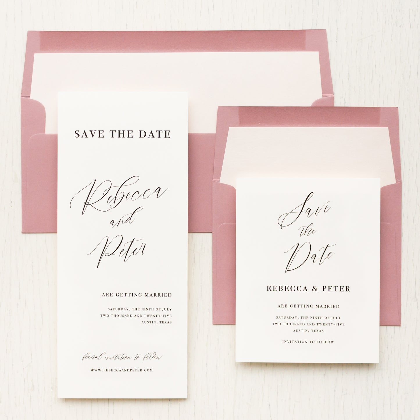 Minimal Mauve Save The Dates