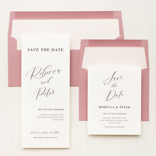 Minimal Mauve Save The Dates