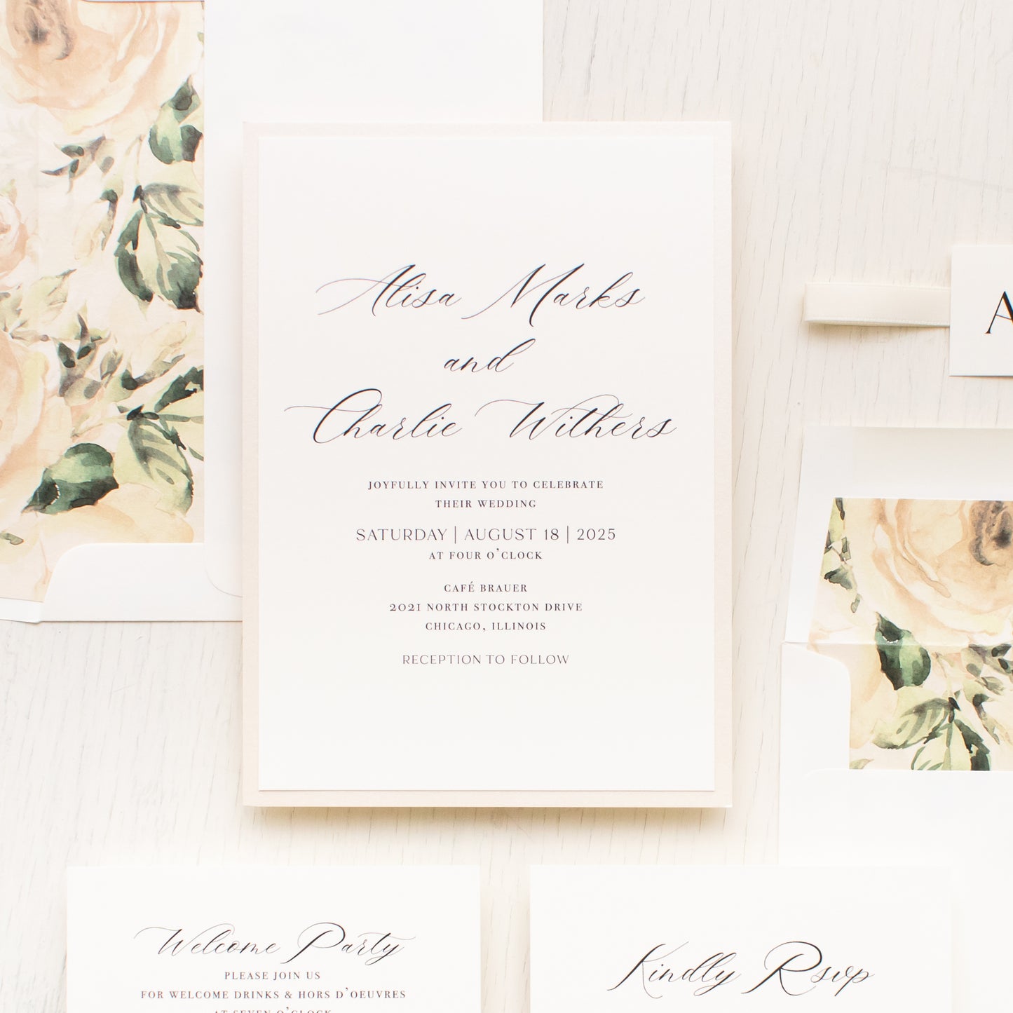 Minimal Calligraphy Wedding Invitations