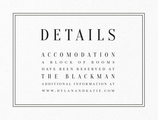 Classic Design Information Card by Inggrid H.