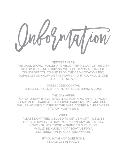 Simply Carefree Information Card by Jacqueline Q.