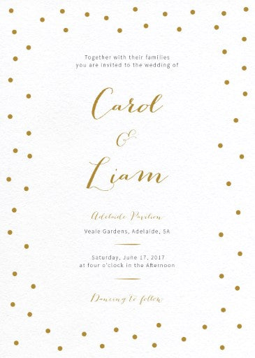 Goldie Dots Wedding Invitations by Inggrid H.