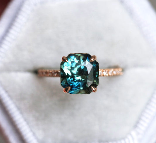 Issa Radiant Cut Sapphire Diamond Ring