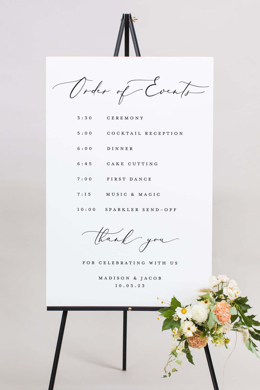 Gatorboard Itinerary Sign Wedding | The Madison
