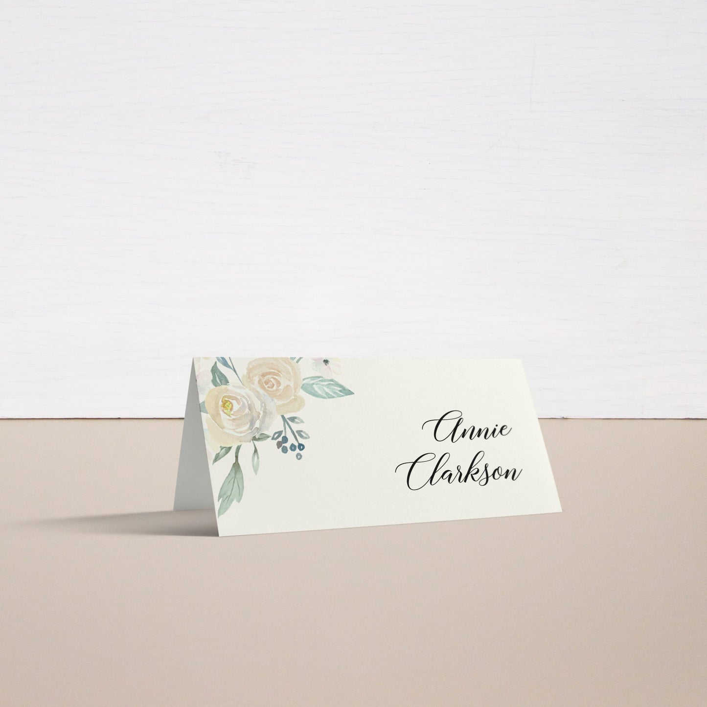 Ivory Floral Place And Escort Cards