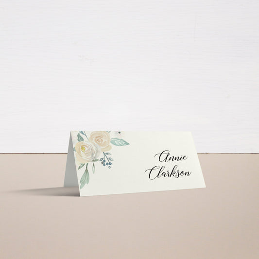 Ivory Floral Place And Escort Cards