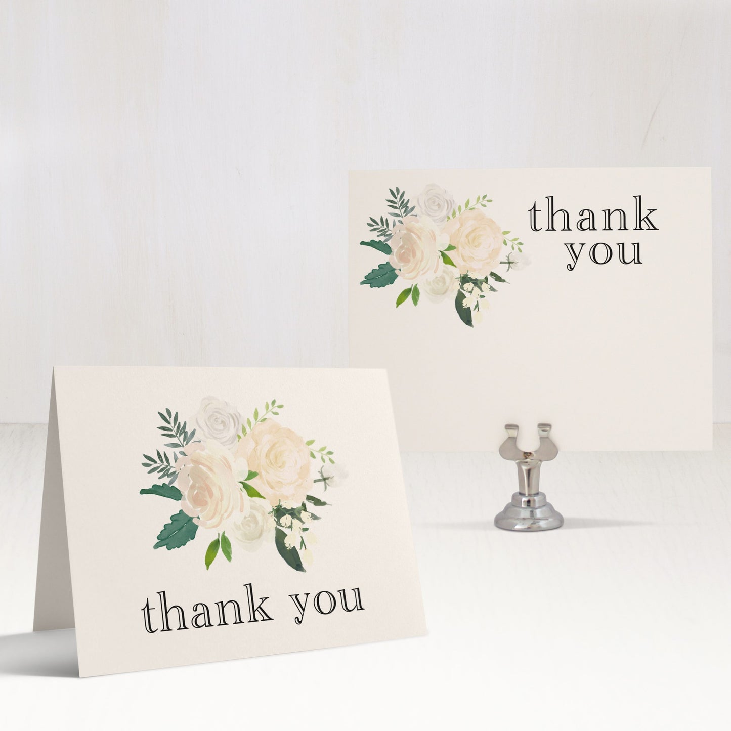Ivory & Gold Bridal Shower Thank You Cards