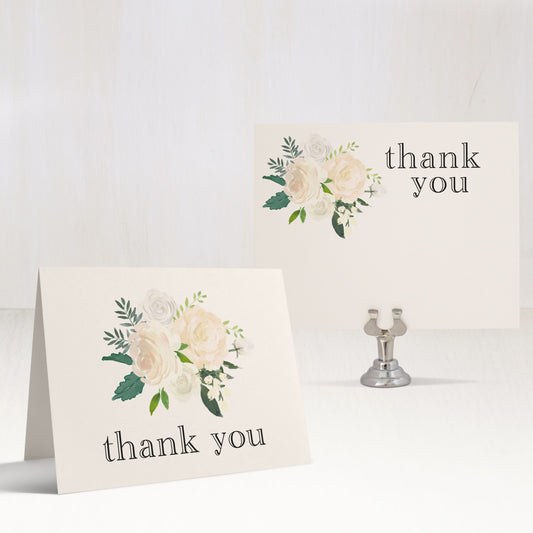 Ivory & Gold Bridal Shower Thank You Cards