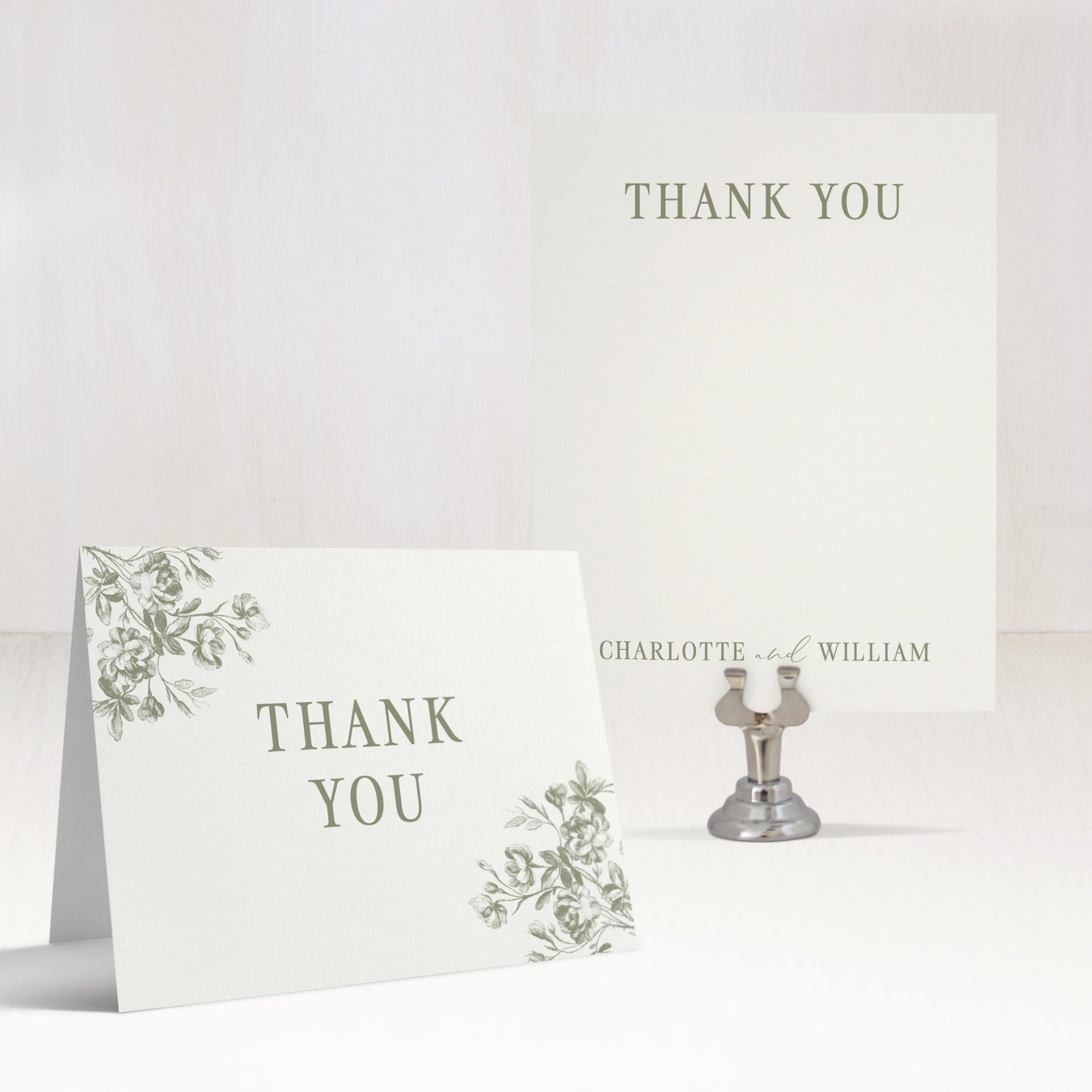 Ivory & Olive Thank You Cards