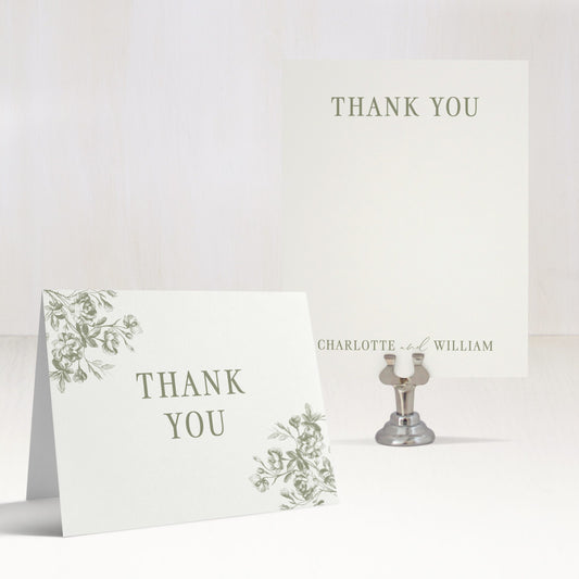 Ivory & Olive Thank You Cards