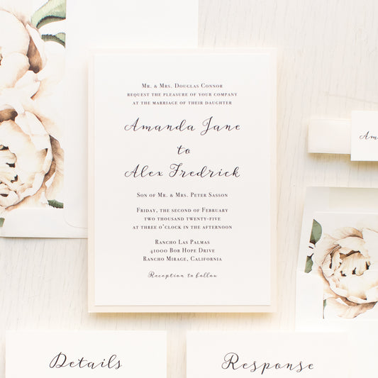 Ivory Script Wedding Invitations