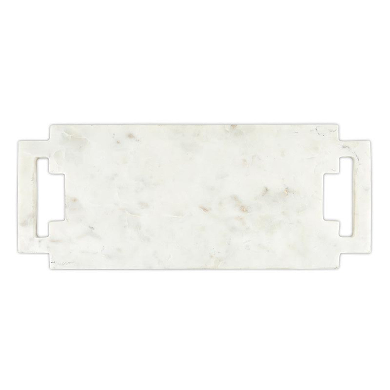 Double Handle Marble Board with Square Handle - White