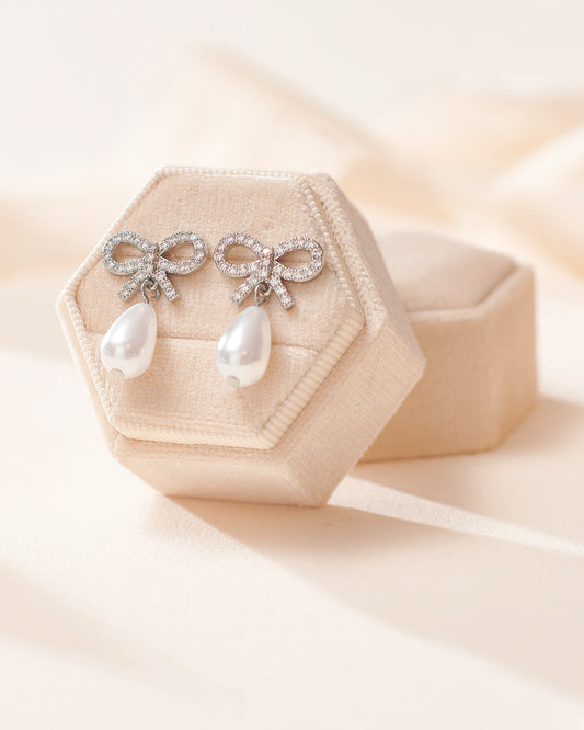 Pearl Bow Earrings