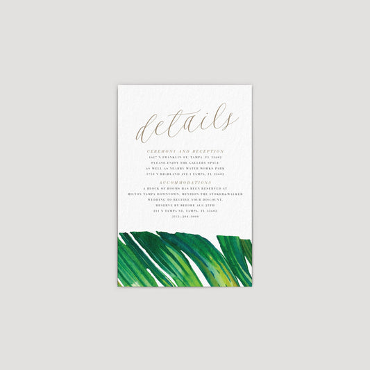 Watercolor Banana Leaf Enclosure Card | Jaraux