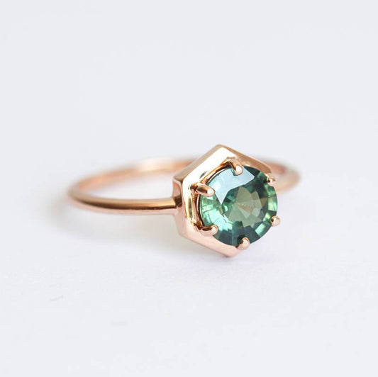 Jayda Teal Blue Sapphire Ring