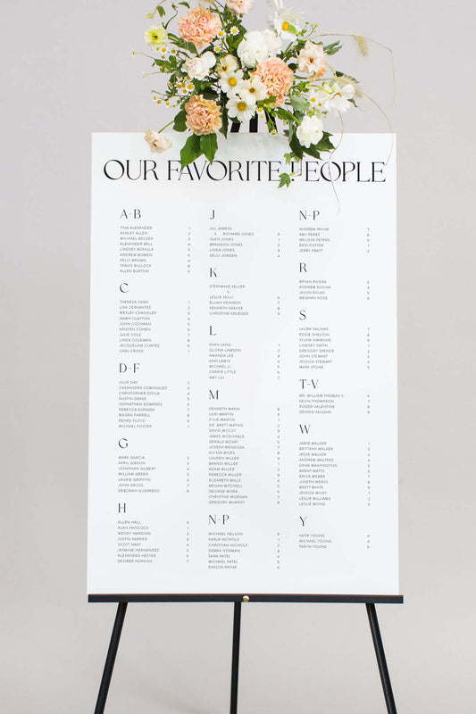 Acrylic Wedding Seating Chart Sign | The Kayla